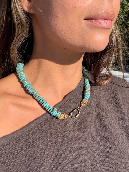 Turquoise + Citrine Necklace