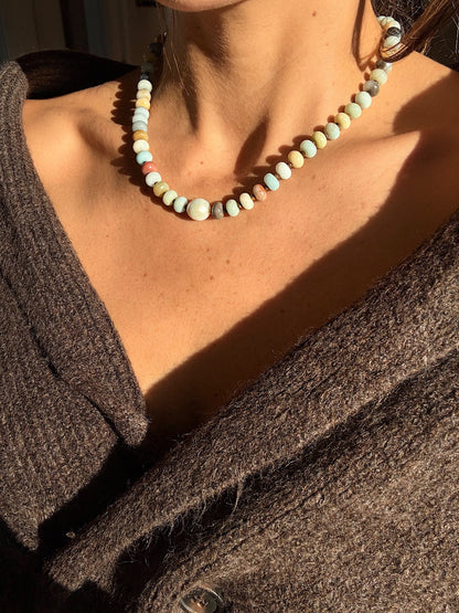 Amazonite & Pearl Clasp Necklace