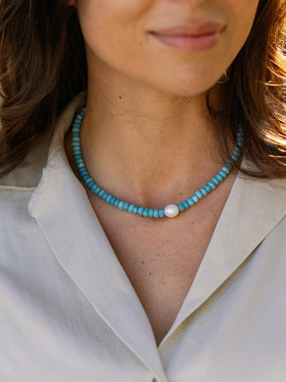 Azure Pearl Necklace