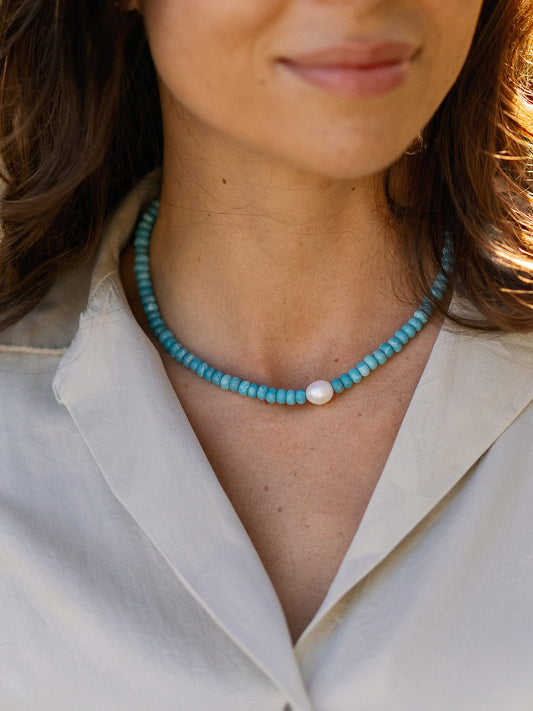 Azure Pearl Necklace