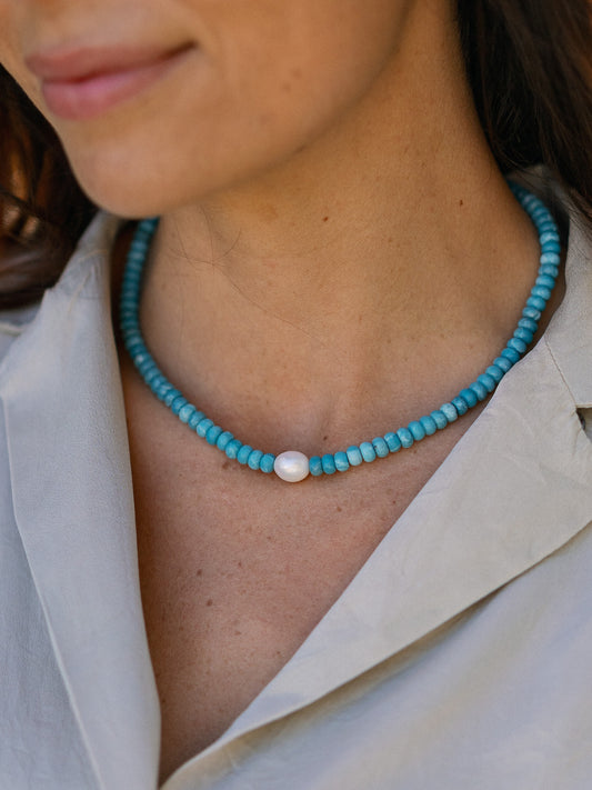 Azure Pearl Necklace