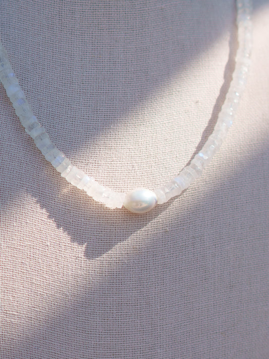 Moonstone & Freshwater Pearl Necklace